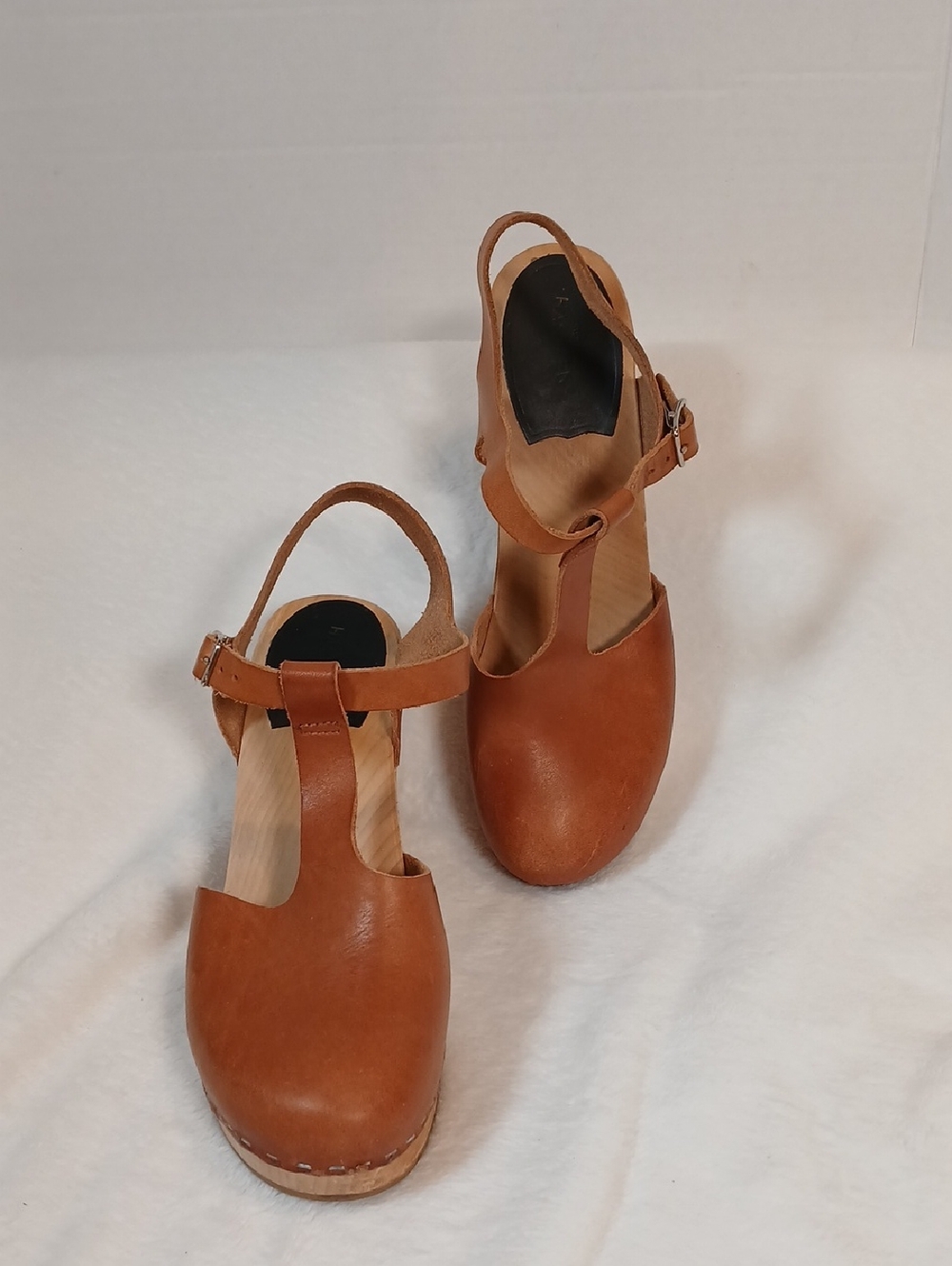 Swedish Hasbeen T Strap Sky High Clogs Sz 40 - Picture 5 of 11